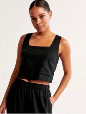 Abercrombie & Fitch Linen blend cropped tank
